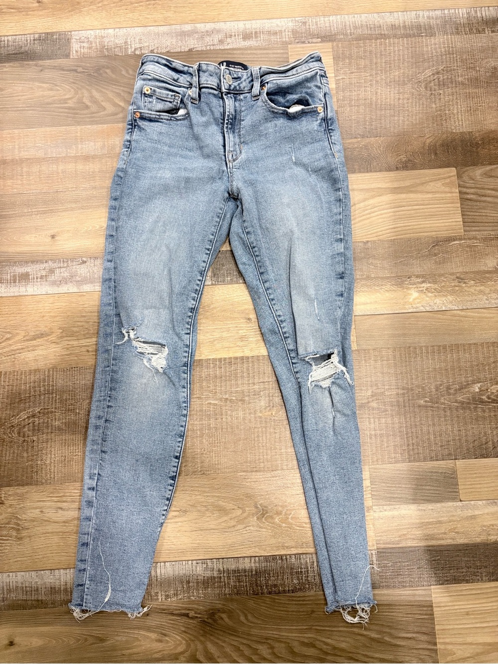GAP Light Blue Distressed Skinny Jeans